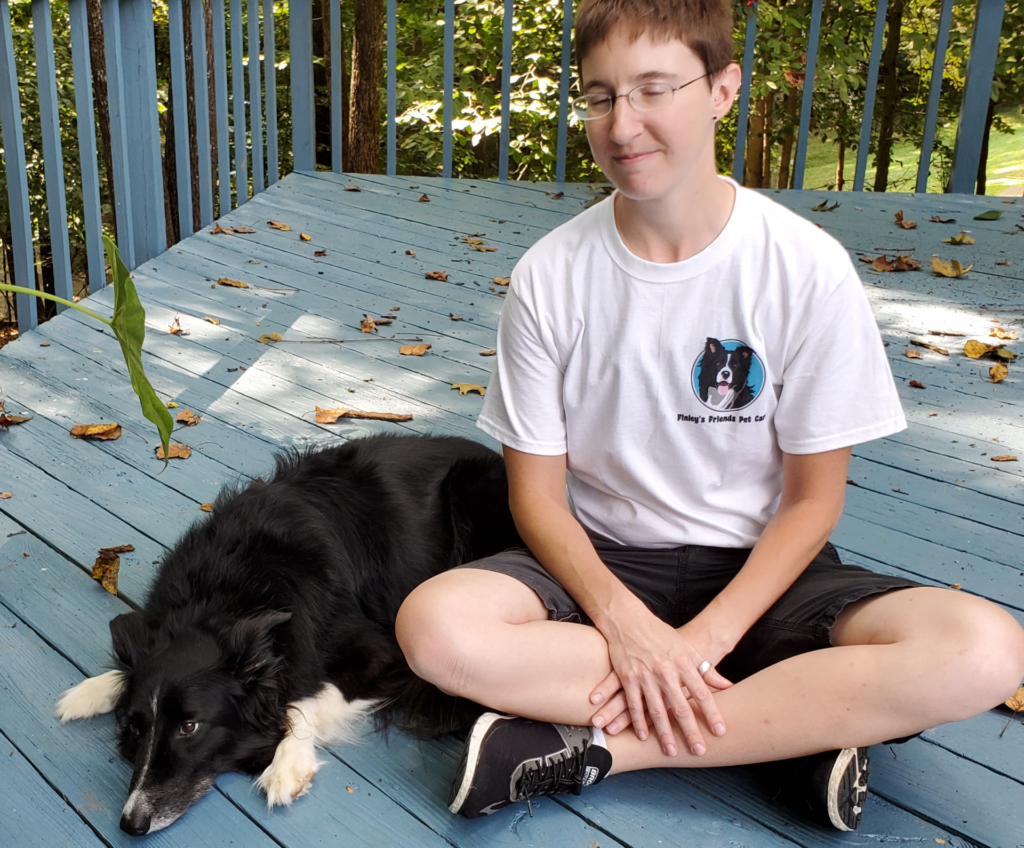Finley and his pet sitter human, Jordan.